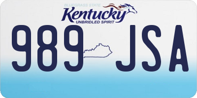 KY license plate 989JSA