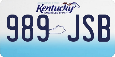 KY license plate 989JSB