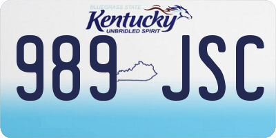KY license plate 989JSC