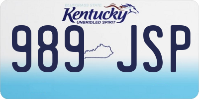 KY license plate 989JSP