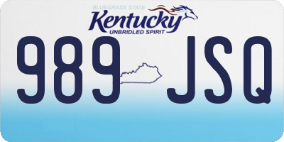 KY license plate 989JSQ