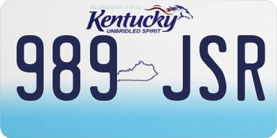 KY license plate 989JSR