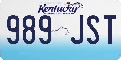 KY license plate 989JST