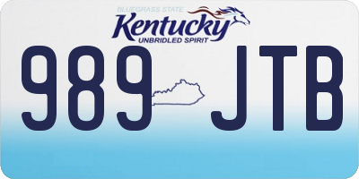 KY license plate 989JTB
