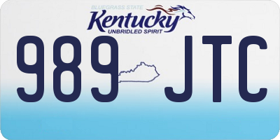 KY license plate 989JTC