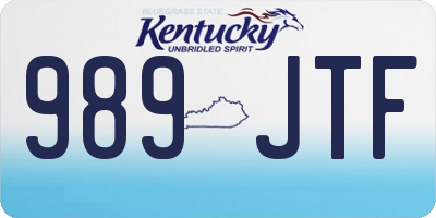 KY license plate 989JTF
