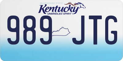 KY license plate 989JTG