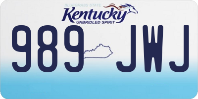 KY license plate 989JWJ