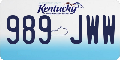 KY license plate 989JWW