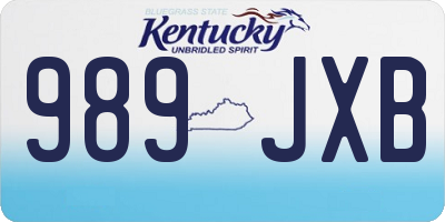 KY license plate 989JXB