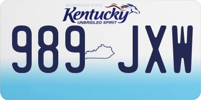 KY license plate 989JXW