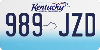 KY license plate 989JZD