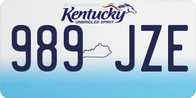 KY license plate 989JZE