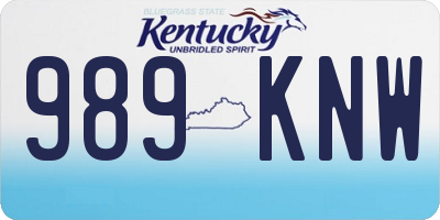 KY license plate 989KNW