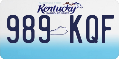 KY license plate 989KQF