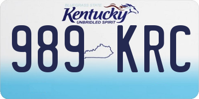 KY license plate 989KRC