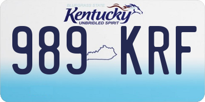 KY license plate 989KRF