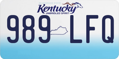 KY license plate 989LFQ