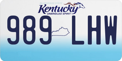 KY license plate 989LHW