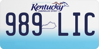 KY license plate 989LIC