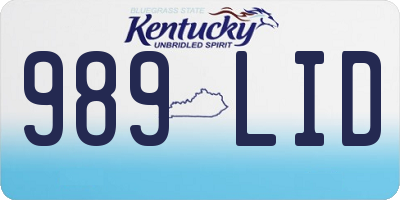 KY license plate 989LID