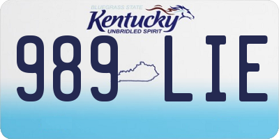 KY license plate 989LIE
