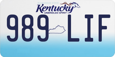 KY license plate 989LIF