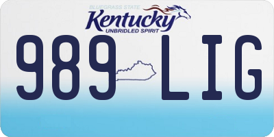KY license plate 989LIG