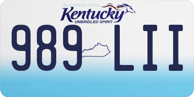 KY license plate 989LII