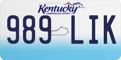 KY license plate 989LIK