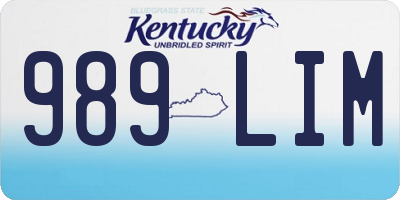KY license plate 989LIM