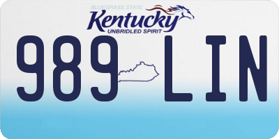 KY license plate 989LIN