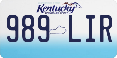 KY license plate 989LIR