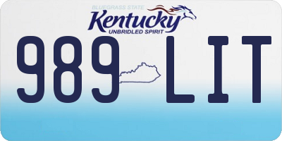KY license plate 989LIT
