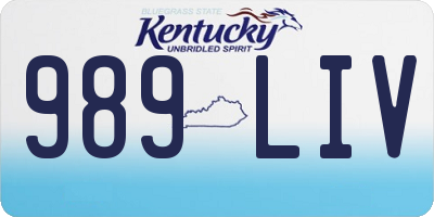 KY license plate 989LIV