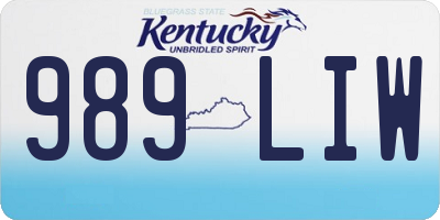 KY license plate 989LIW