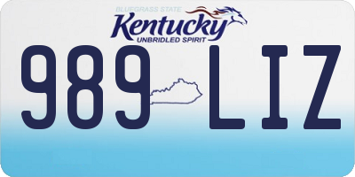 KY license plate 989LIZ