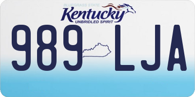 KY license plate 989LJA
