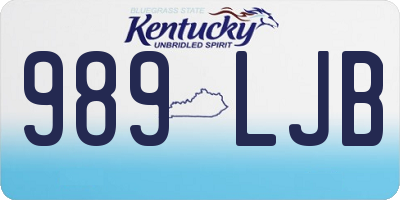KY license plate 989LJB
