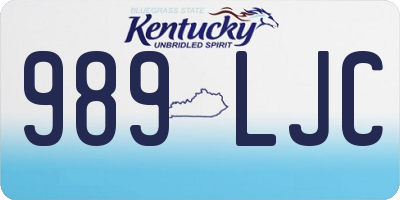 KY license plate 989LJC