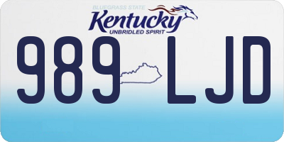 KY license plate 989LJD