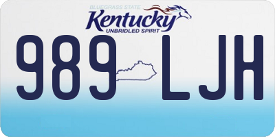 KY license plate 989LJH