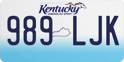 KY license plate 989LJK