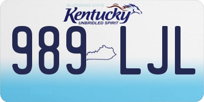 KY license plate 989LJL