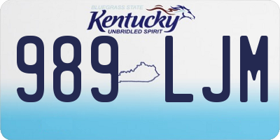 KY license plate 989LJM