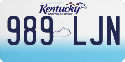 KY license plate 989LJN