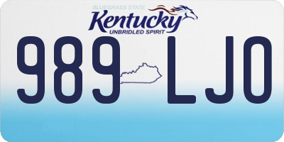 KY license plate 989LJO