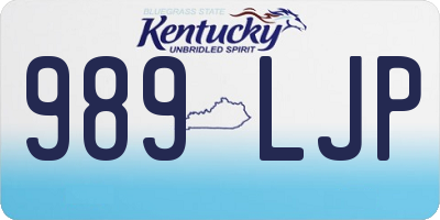 KY license plate 989LJP