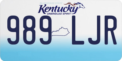 KY license plate 989LJR
