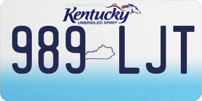 KY license plate 989LJT